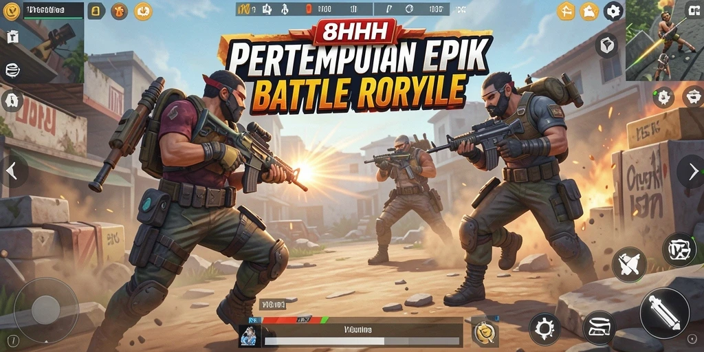 Gameplay seru di 8HHH dengan strategi pertempuran yang mendebarkan.