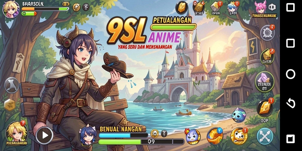 Tampilan gameplay seru dalam 9SL dengan karakter anime favorit.