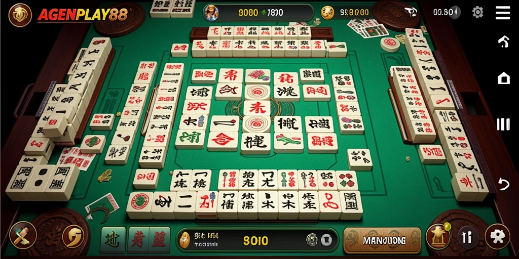 Tangkapan layar gameplay seru AGENPLAY88 dalam permainan Mahjong.