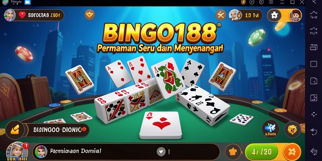Tampilan gameplay seru dalam BINGO188 dengan keseruan permainan Domino.