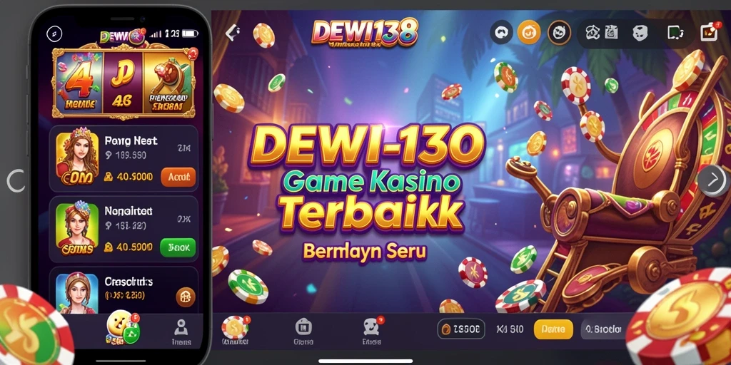 Screenshot DEWI138 menampilkan momen seru di permainan kasino.