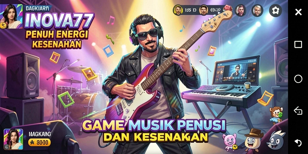 Tampilan menarik dari gameplay INOVA77 dengan berbagai pilihan lagu.