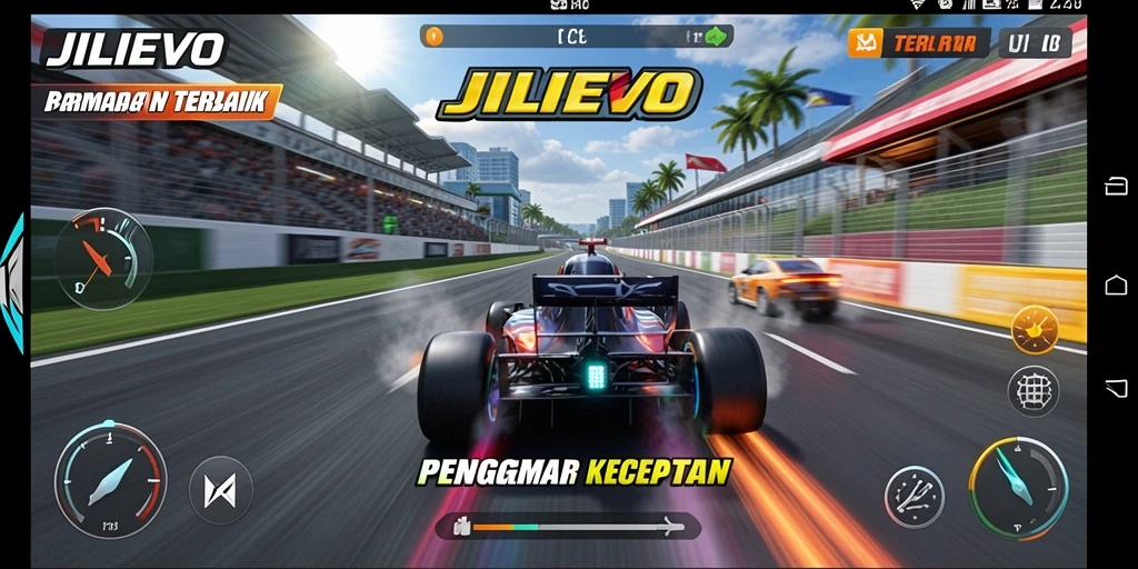 Tampilan gameplay Racing yang seru dan mendebarkan di JILIEVO.