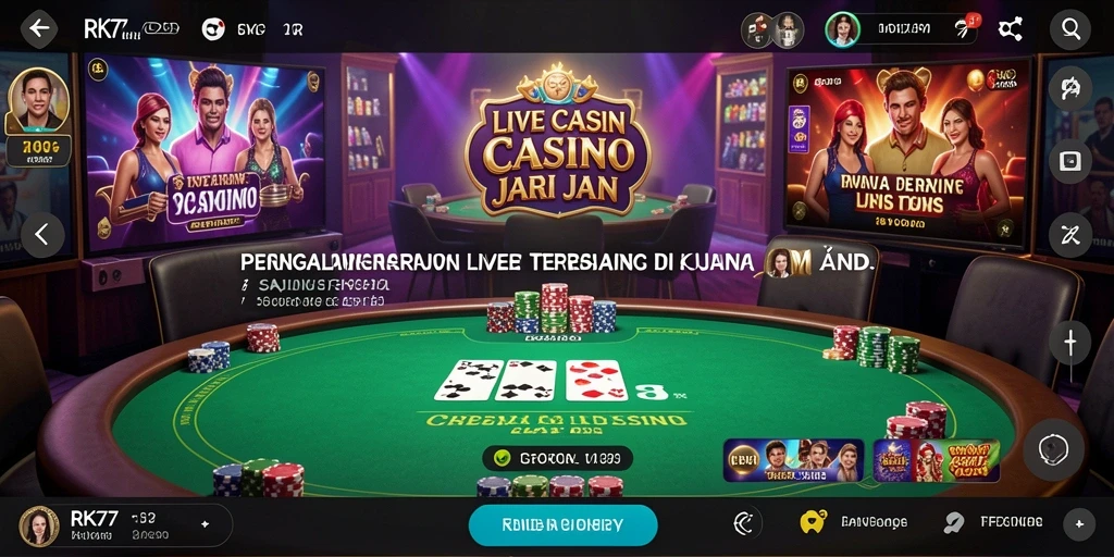 Tampilan menarik gameplay Live Casino di RK77.