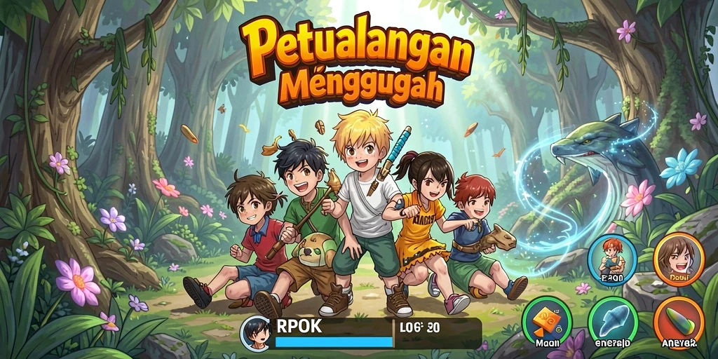 Tampilan gameplay RPOK yang penuh warna dan menarik