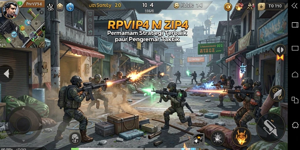 Screenshot utama RPVIP4 menampilkan pertempuran strategi yang mendebarkan.