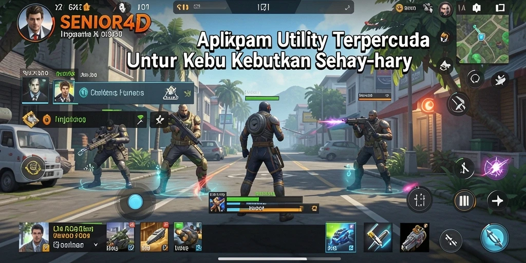 Tampilan antarmuka utama aplikasi SENIOR4D yang modern dan intuitif.