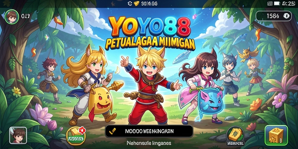 Screenshot utama YOYO88 menampilkan aksi seru karakter Anime.